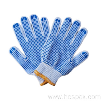 Hespax Anti-slip Hand Glove PVC Dotted Construction Industry